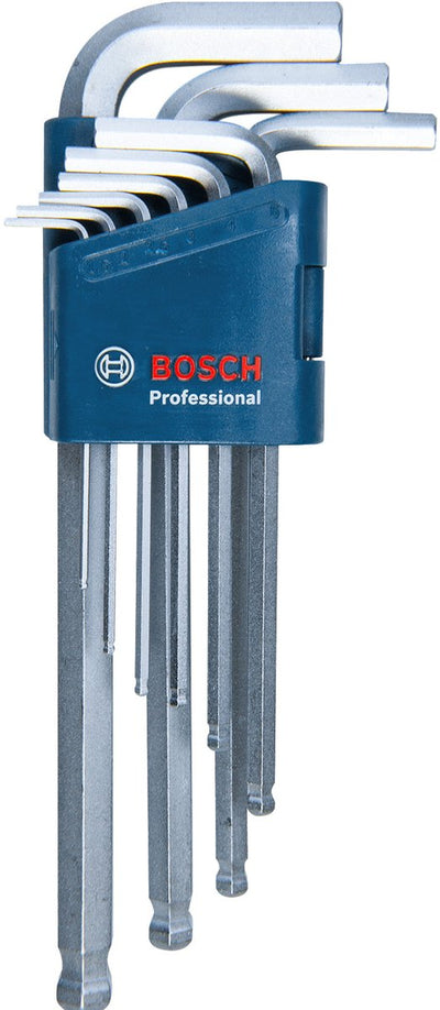 Bosch Professional Inbusschlüssel, 9-tlg. Inbusschlüsselsatz, Größe, Länge: 21 cm