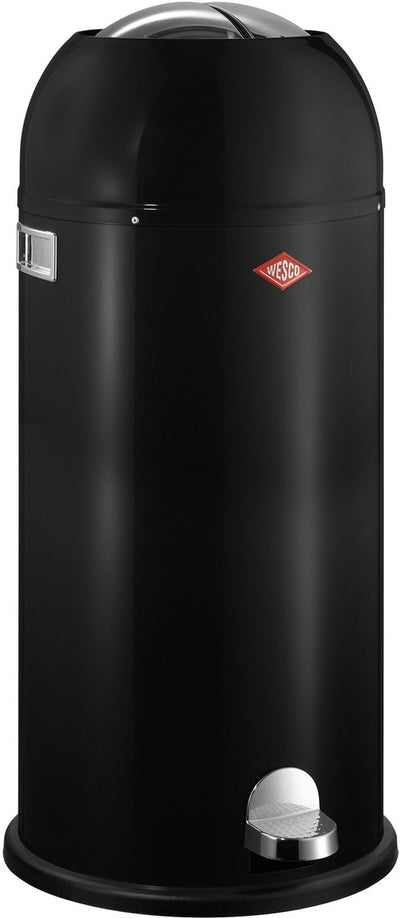 Wesco Kickmaster Maxi-Abfallbehälter | Treteimer | 40 Liter | Metall - schwarz | Mülleimer - hergestellt in Deutschland