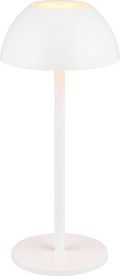 Rl lebe deine Lichtrealität Ricardo - Tischleuchte - weiß matt - inkl. 1x SMD 1,7 W - 4-Stufen-Touch - USB-Anschluss - Beleuchtung auf und ab - Batteriebetrieb - Außenbeleuchtung - IP54