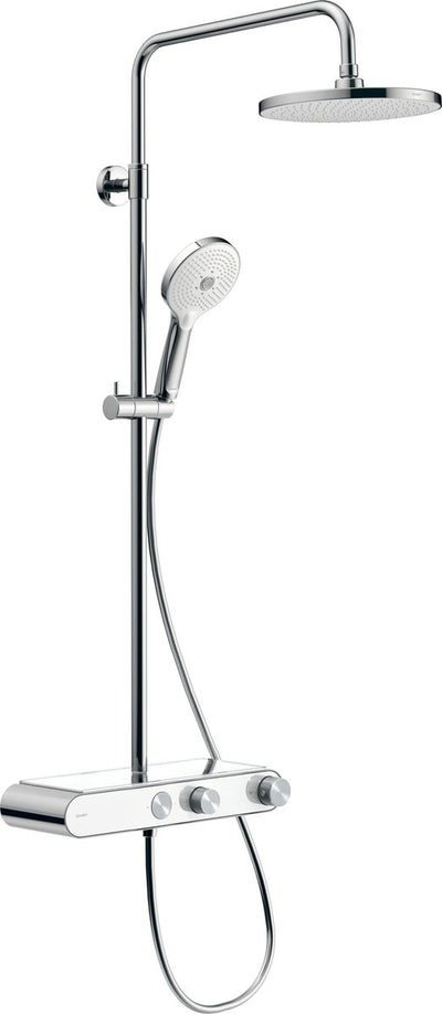 Duravit Regenduschsystem Ablage 1050 – Thermostat – 3 Strahlarten – mit Ablage – Chrom Weiß Hochglanz