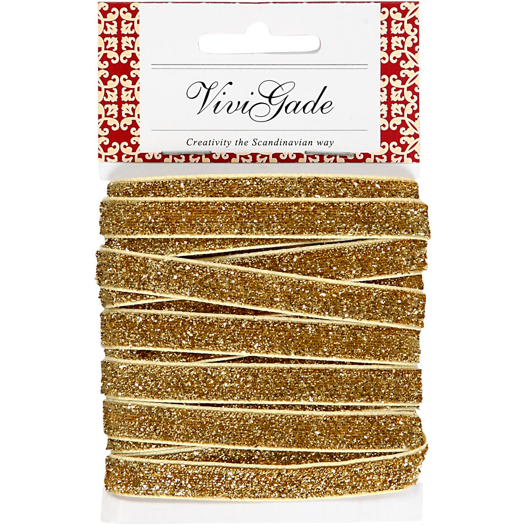 Vivi-Gade-Band, B: 10 mm, Gold, 5 m 1 Rolle