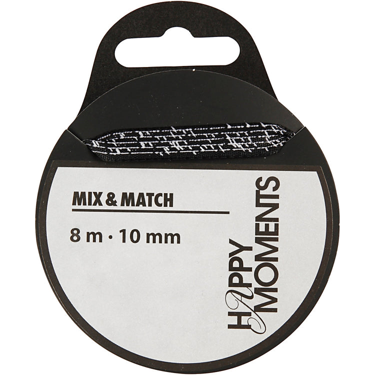 Creativ Company Satin Ribbon, B: 10 mm, schwarz, 8 m 1 Roll