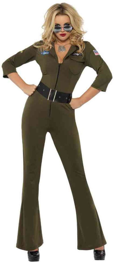 Vegaoo Damen Hottie Top Gun™ Pilotenkostüm – Kostüm – Medium