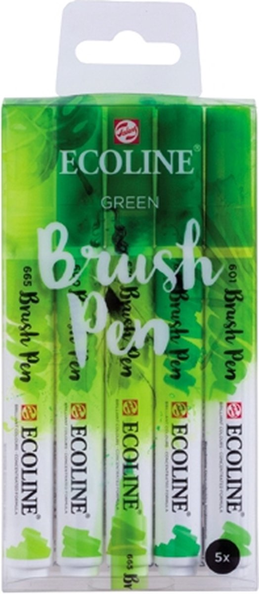 Ecoline Pinselstift-Set grün | 5 Farben