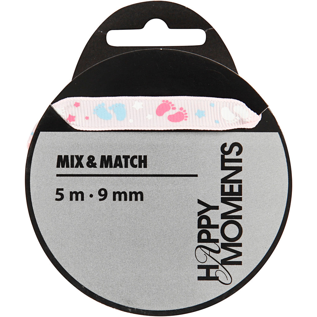 Creativ Company Dekoband, B: 9 mm, rosa, 5 m 1 Rolle