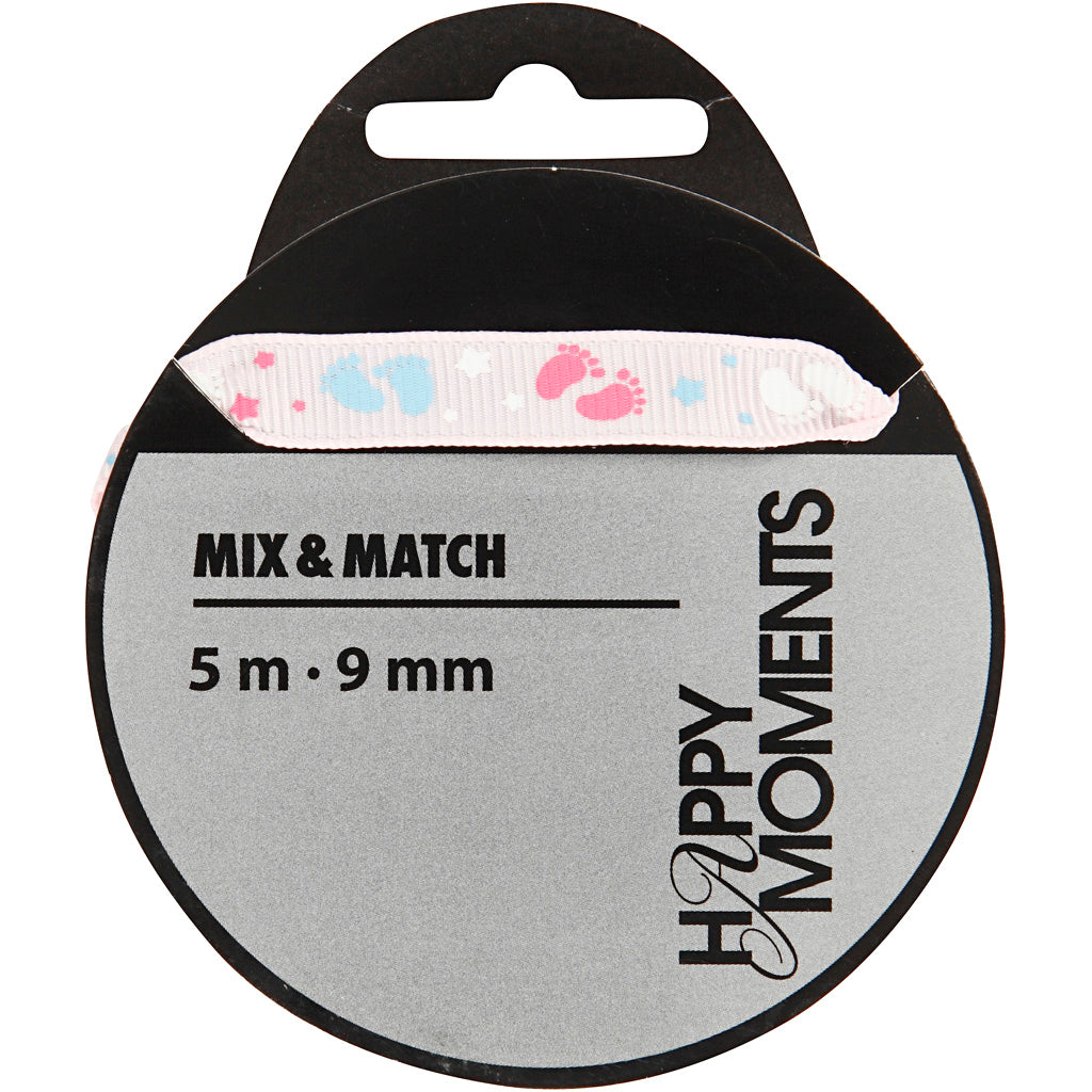 Creativ Company Dekoband, B: 9 mm, rosa, 5 m 1 Rolle