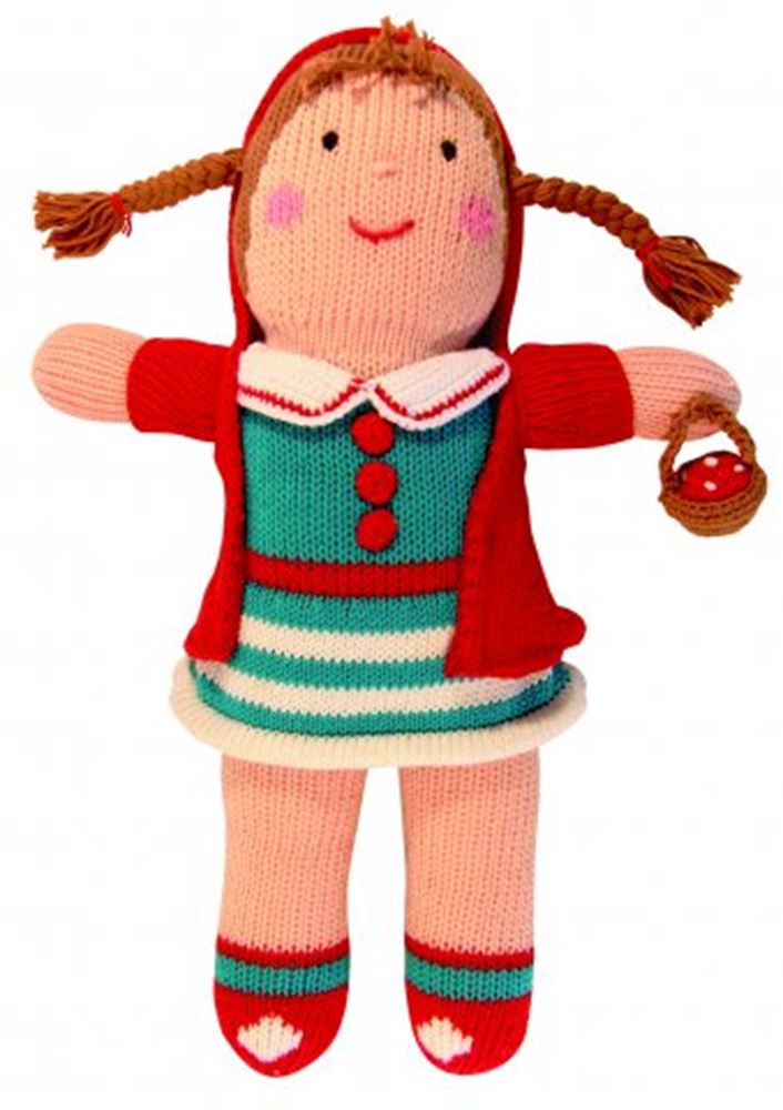 Kuschelige Strickpuppe Rotkäppchen 36 cm
