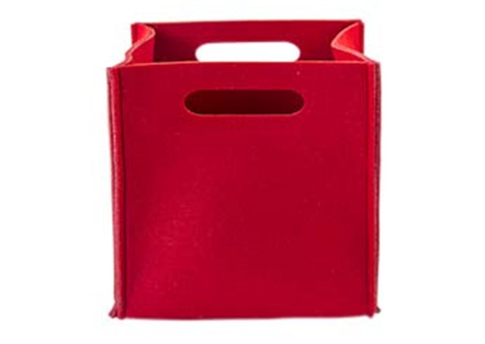 Aufbewahrungsbox Filz 20x20 cm rot