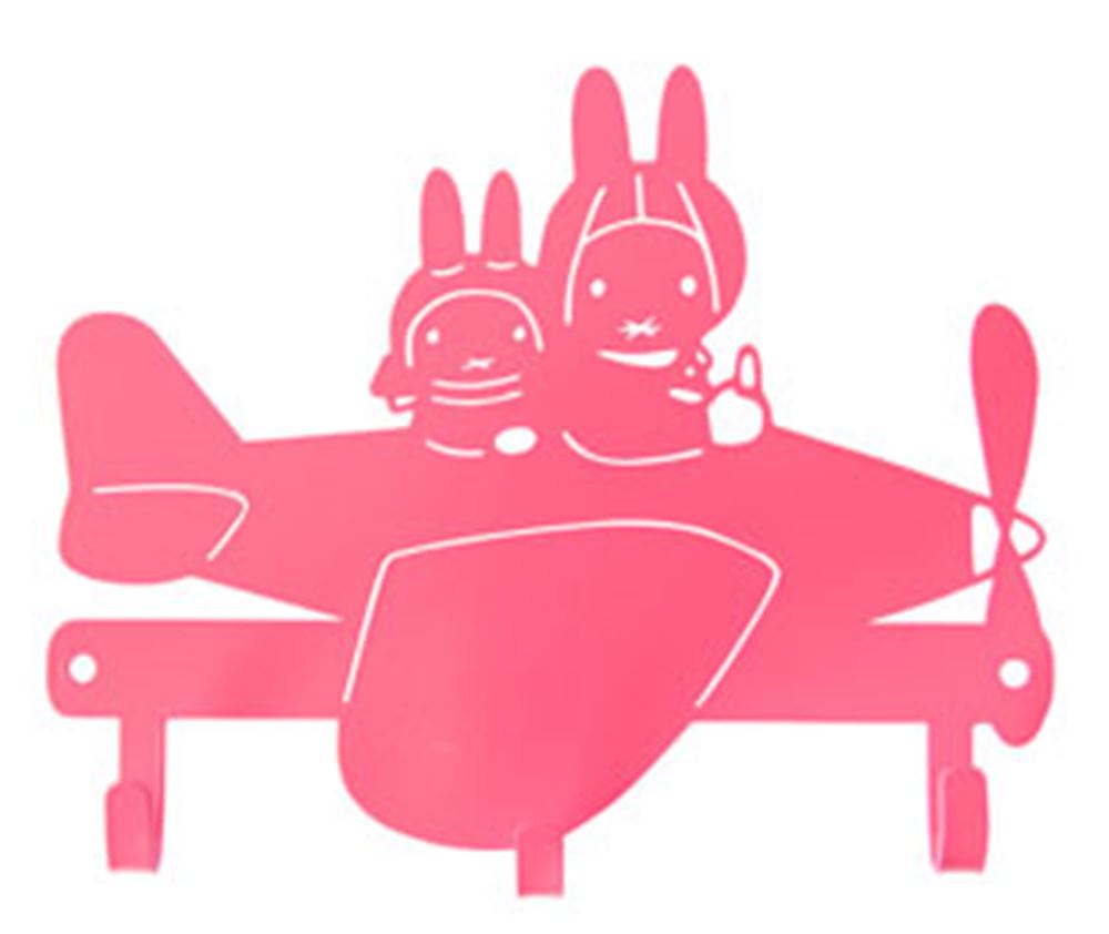 Metallgarderobe Miffy Flugzeug rosa
