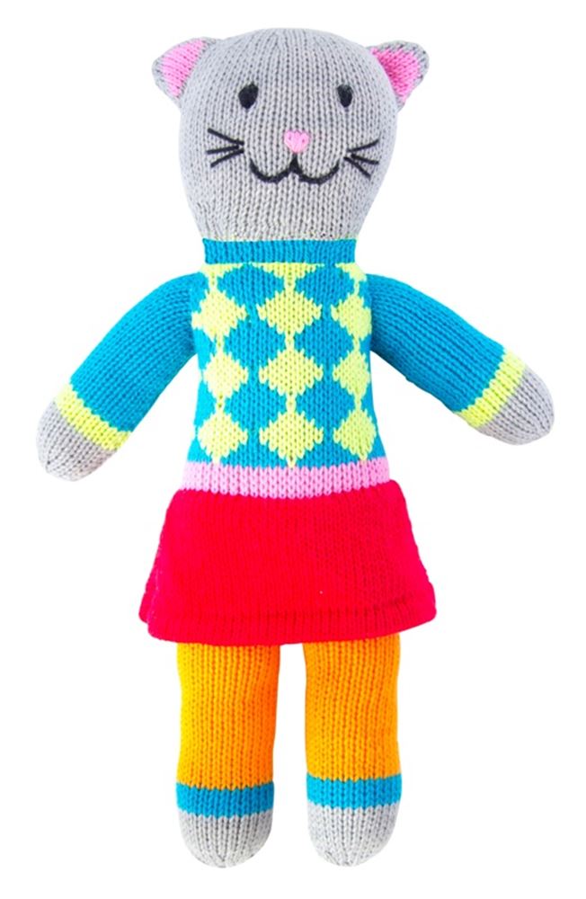 Kuscheltier gestrickte Katze Tess 36 cm