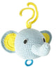 Musik gehäkelter Elefant hellblau. 3+