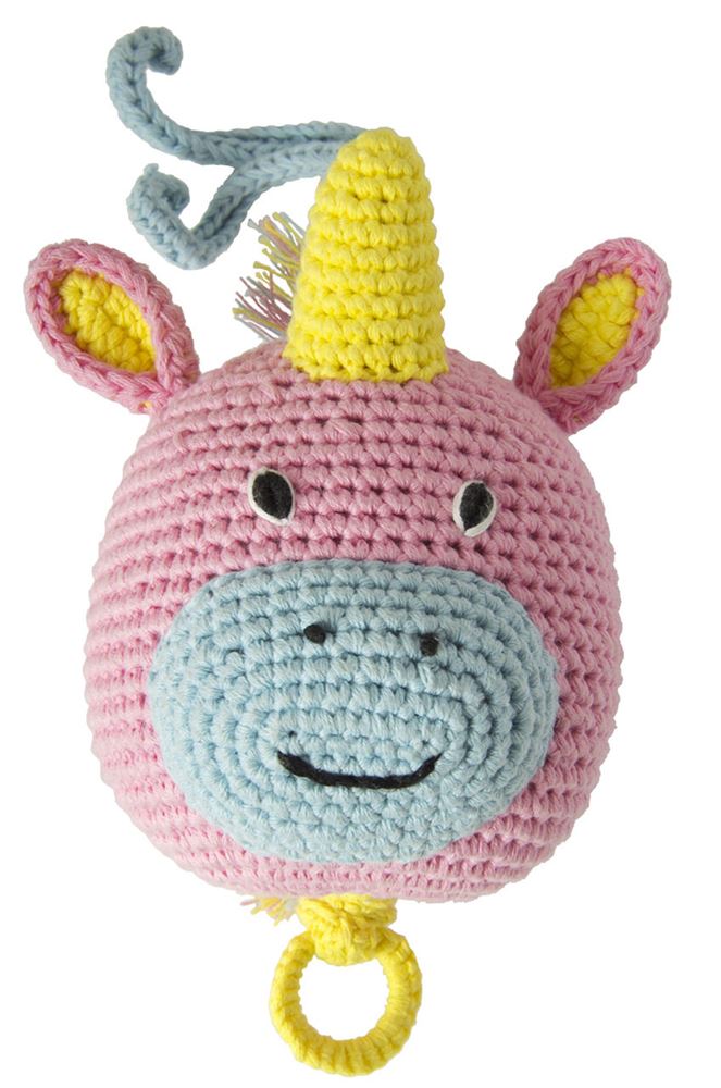Musik gehäkeltes Einhorn rosa. 3+