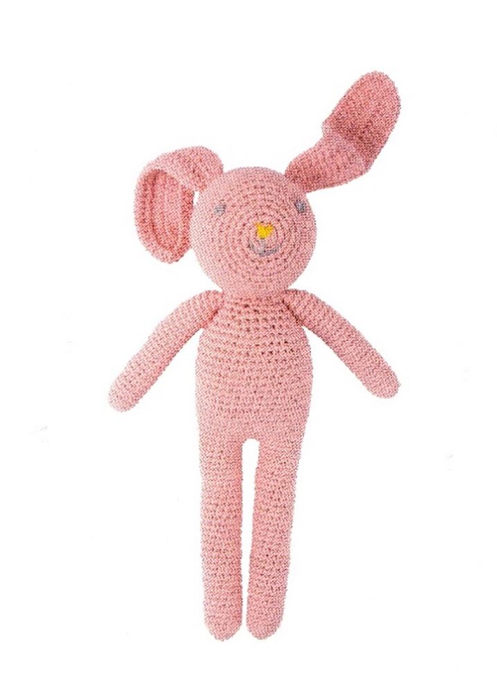 Kuscheltier gehäkelter Hase rosa (3 Stück) 3+
