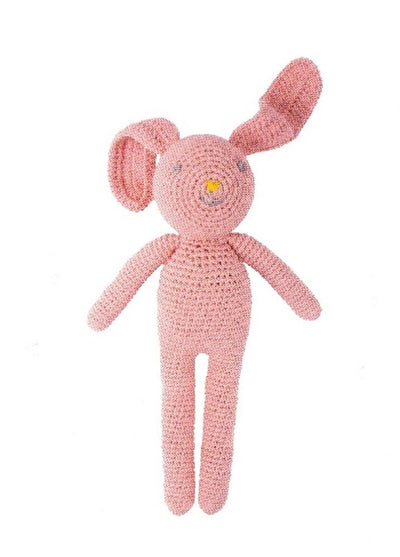 Kuscheltier gehäkelter Hase rosa (3 Stück) 3+