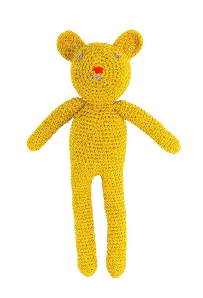 Kuscheltier Häkelbär Bobby Gelb (3 Stück)