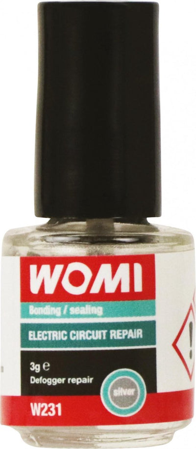 Womi Elektrokleber W231 – 3 g Silber – leitfähiger Reparaturkleber – schnelle Aushärtung – zuverlässige elektrische Verbindung