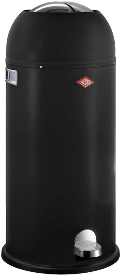 Wesco Kickmaster Maxi-Abfallbehälter | Treteimer | 40 Liter | Metall - mattschwarz | Mülleimer - hergestellt in Deutschland