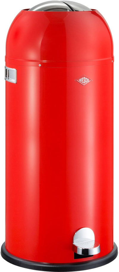 Wesco Kickmaster Maxi-Abfallbehälter | Treteimer | 40 Liter | Metall - rot | Mülleimer - hergestellt in Deutschland