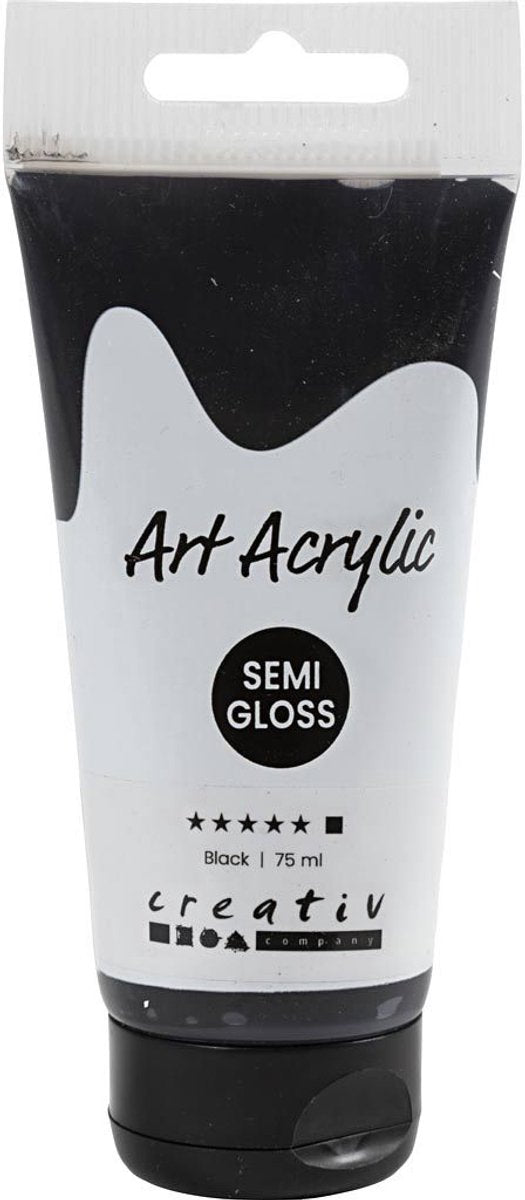 Creativ Company Pigment Art Acrylfarbe Mars schwarz, 75 ml