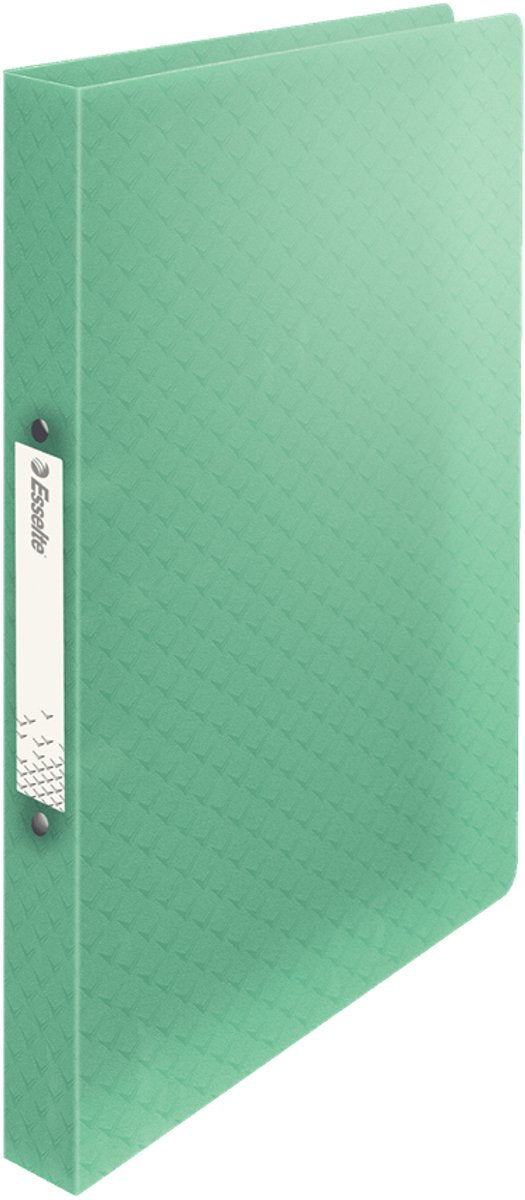 Esselte Colour'breeze 2-Ring-A4-Ringbinder mit Softcover für 140 Blatt – Rückenbreite 25 mm – Grün