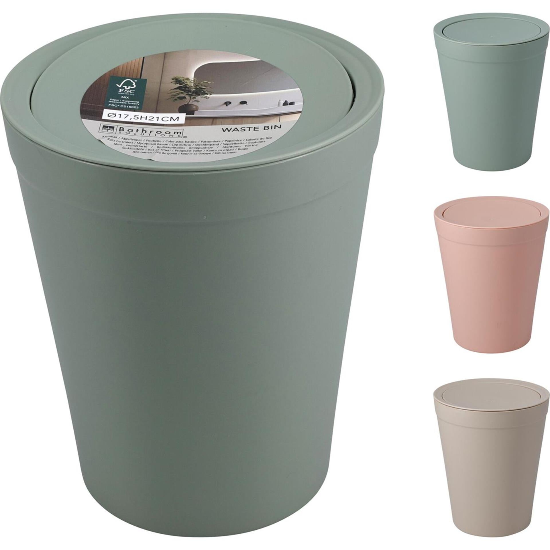 Bathroom Solutions Abfallbehälter Kunststoff 17,5x21cm 3sort