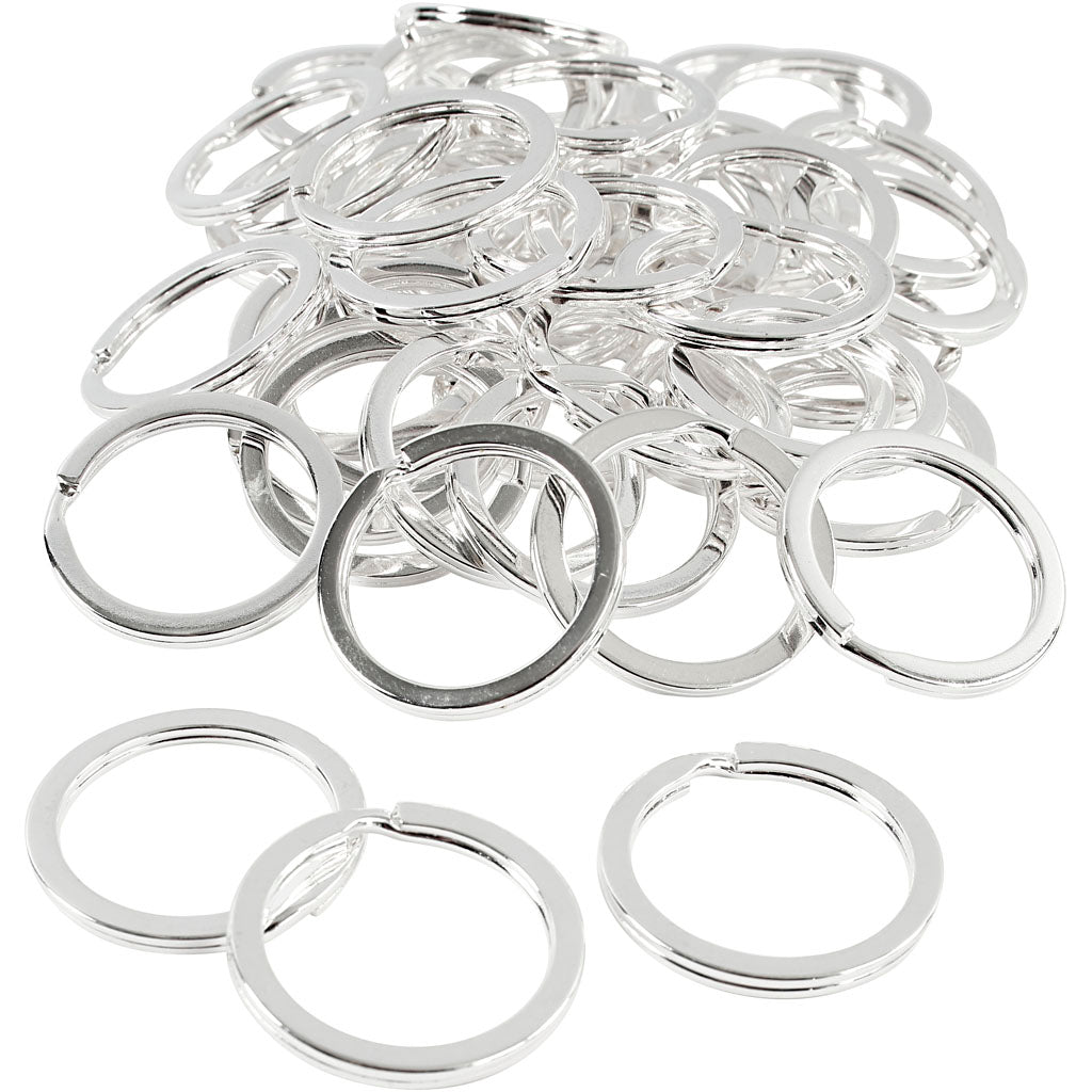 Creativ Company Schlüsselanhänger, D 28 mm, versilbert, 50 Stück 1 Box