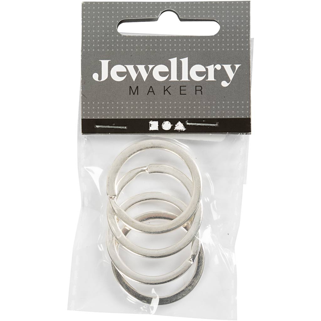 Creativ Company Schlüsselanhänger, D 28 mm, versilbert, 4 Stück 1 Box