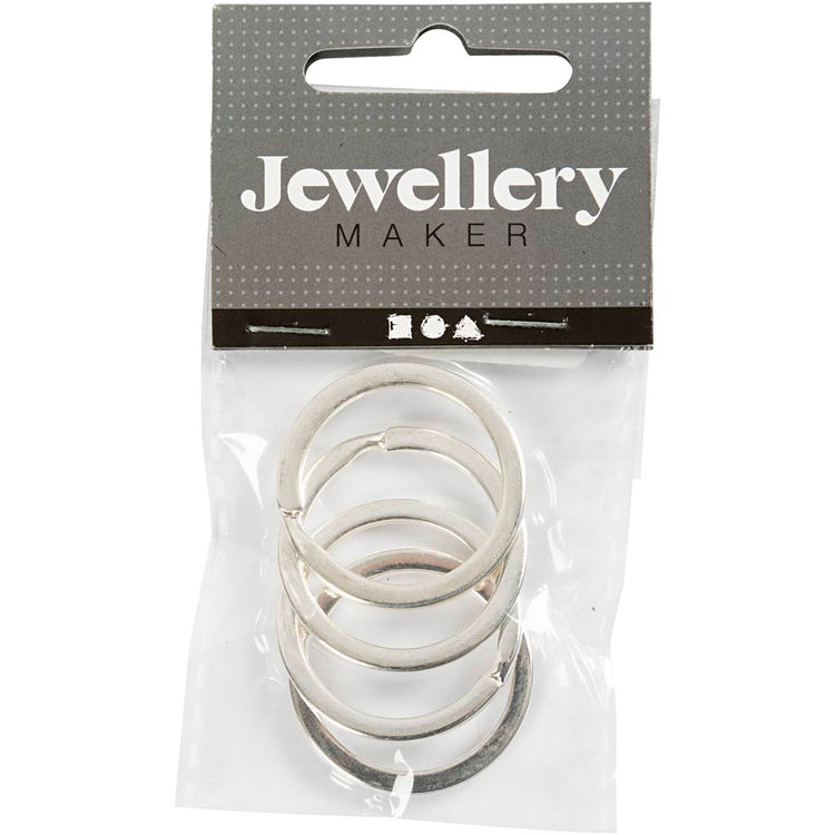 Creativ Company Schlüsselanhänger, D 28 mm, versilbert, 4 Stück 1 Box
