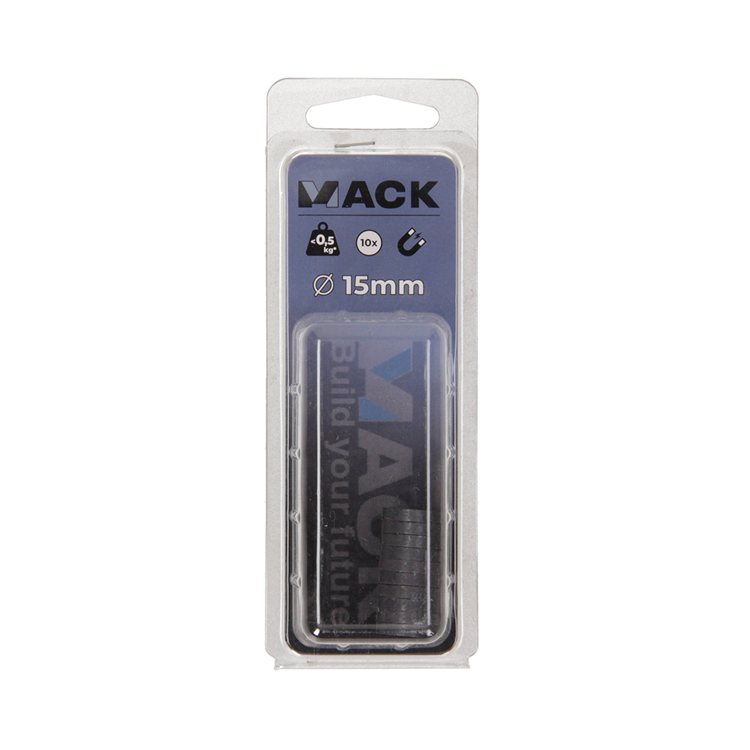 Mack 1076873 - Scheibenmagnete Ferrit 15mm - schwarz 10 Stück | 4 Stück