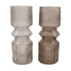 Natural Collections Vase aus Glas ø12x30cm grau gerippt Diamant