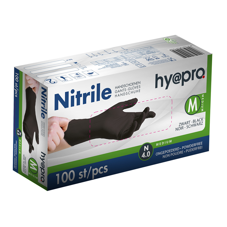 Dummy 1078680 - Nitrilhandschuhe m schwarz 100 Stück ungepudert | 10 Stück