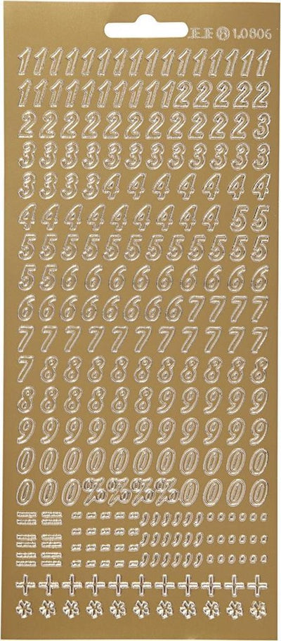 Creativ Firmenaufkleber, Zahlen, Blatt 10x23 cm, gold, 1 Blatt