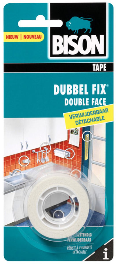 Bison Doublefix Montageband ablösbar 1,5 Meter x 19 mm – für den Innenbereich – doppelseitiges Klebeband, extra leistungsstark, alternativ Bohrschrauben, rückstandsfrei entfernbar