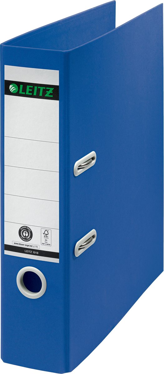Leitz 180° Recycling-Ordner A4 – Rückenbreite 80 mm – 100 % recycelter Karton – blau