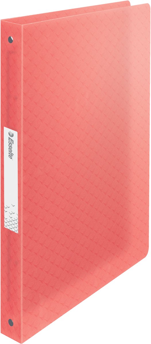 Esselte Colour'breeze 2-Ring-A4-Ringbinder mit Softcover für 140 Blatt – Rückenbreite 25 mm – Koralle