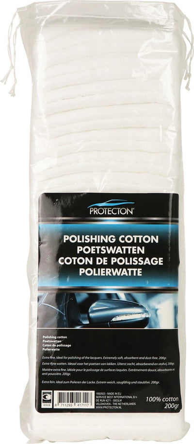 Protecton Reinigungswatte – ideal zum Ein- und Auspolieren – schonend zur zu behandelnden Oberfläche – kratzfrei – 200gr