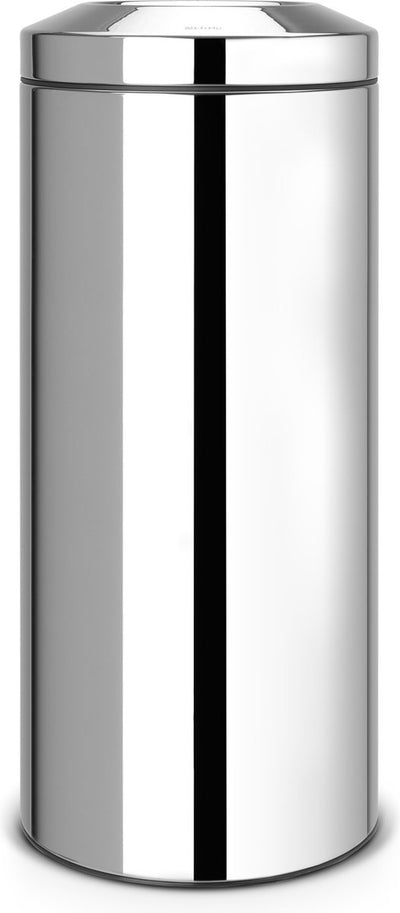 Brabantia Abfallbehälter mit Flammensperre – 30 Liter – glänzender Stahl