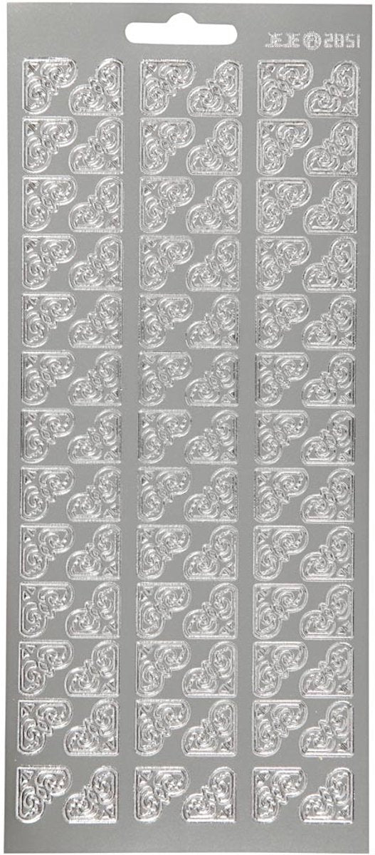 Creativ Firmenaufkleber, Ecken, Bogen 10x23 cm, silber, 1 Bogen