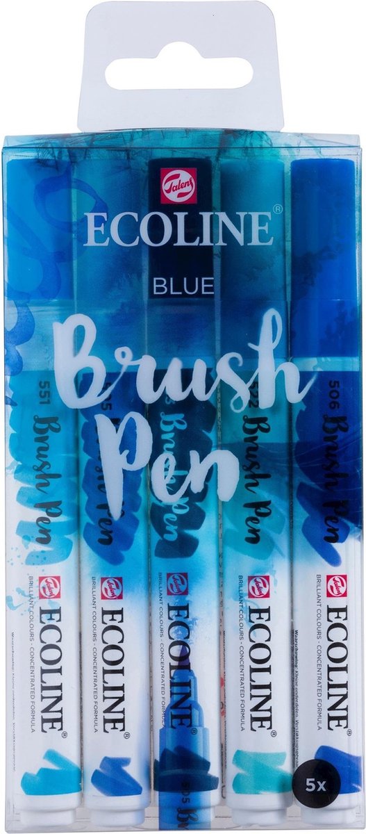Ecoline Pinselstift-Set blau | 5 Farben