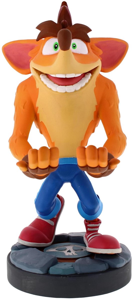 Cableguys Crash Bandicoot – Figurenständer für Telefon | Controller | Ladekoffer (Kabelbinder original)