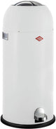 Wesco Kickmaster Maxi-Abfallbehälter | Treteimer | 40 Liter | Metall - mattweiß | Mülleimer - hergestellt in Deutschland