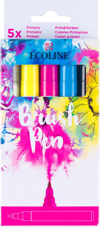 Bruynzeel Ecoline Pinselstift Set Primär, 5 Farben