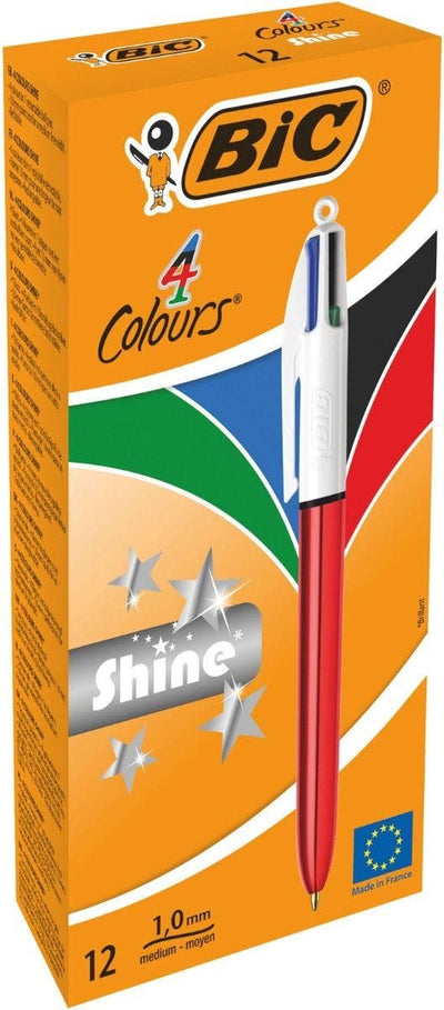 Bic Kugelschreiber Glanz Silber 12 Stück