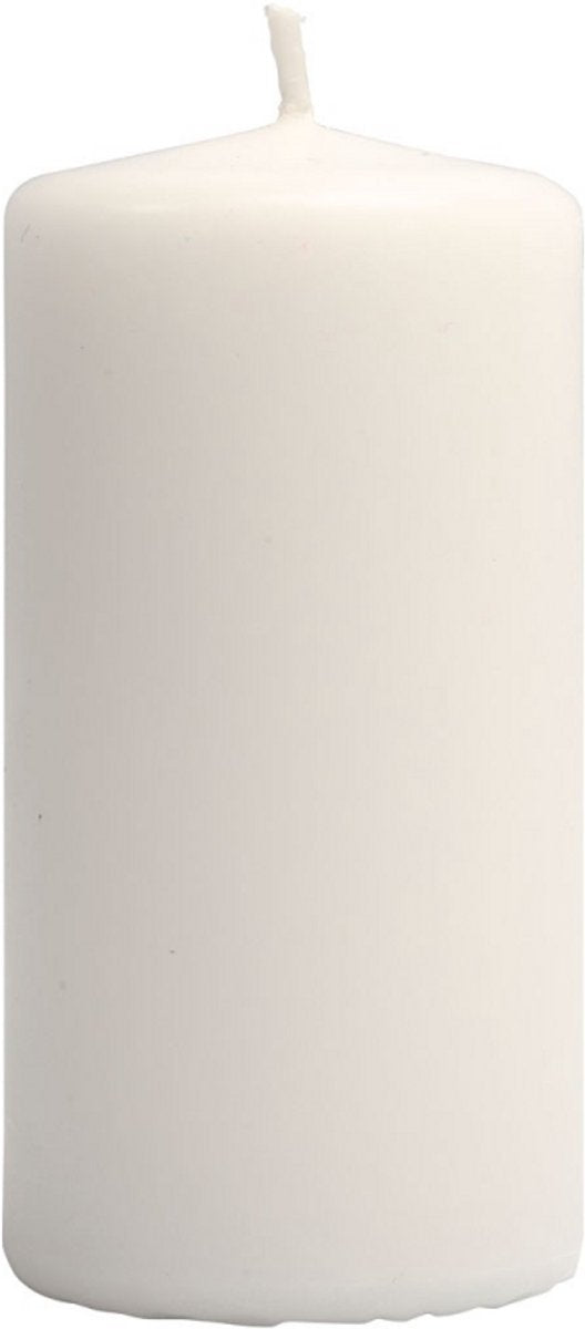 Creativ Company Kerzen, H: 100 mm, T 50 mm, weiß, 6 Stück 1 Box