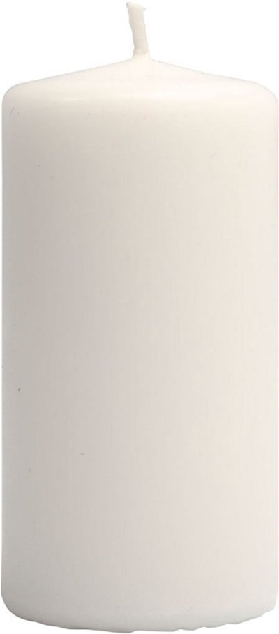 Creativ Company Kerzen, H: 100 mm, T 50 mm, weiß, 6 Stück 1 Box
