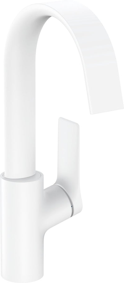 Hansgrohe vivenis – Waschtisch-Mischbatterie – Einhebelbedienung – ohne Ablaufgarnitur – Größe 210 mm – schwenkbarer Auslauf – mattweiß