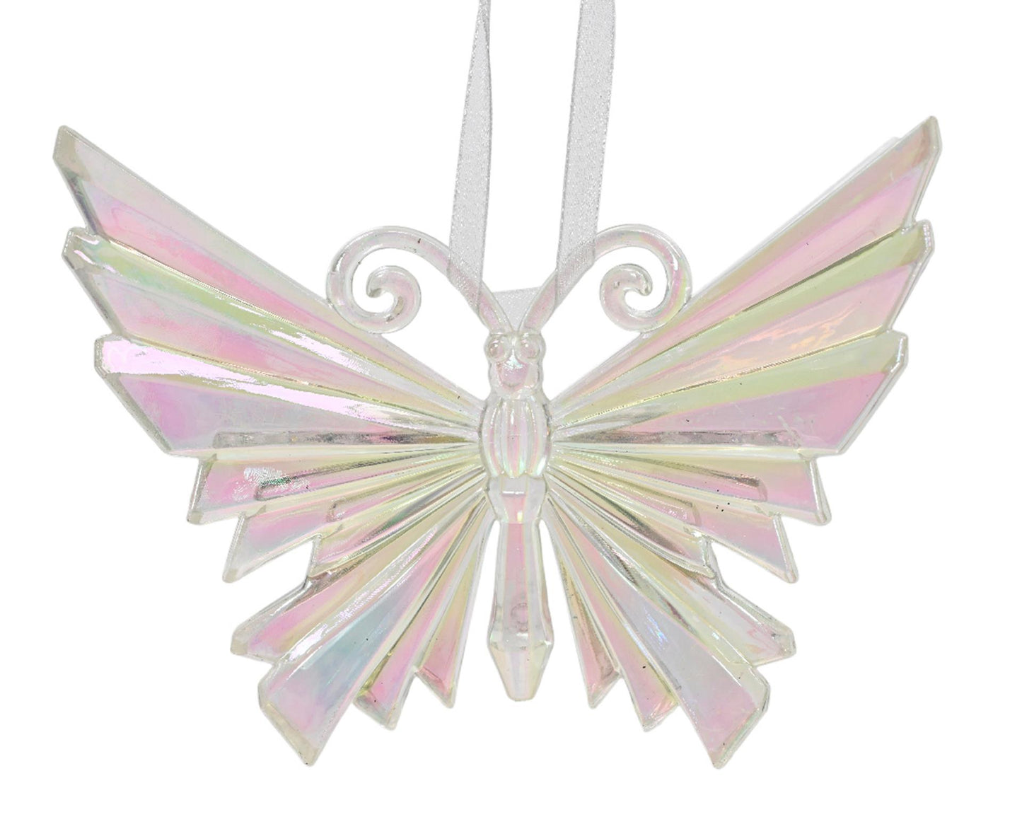 Decoris Weihnachtsanhänger Schmetterling aus Kunststoff irisierend