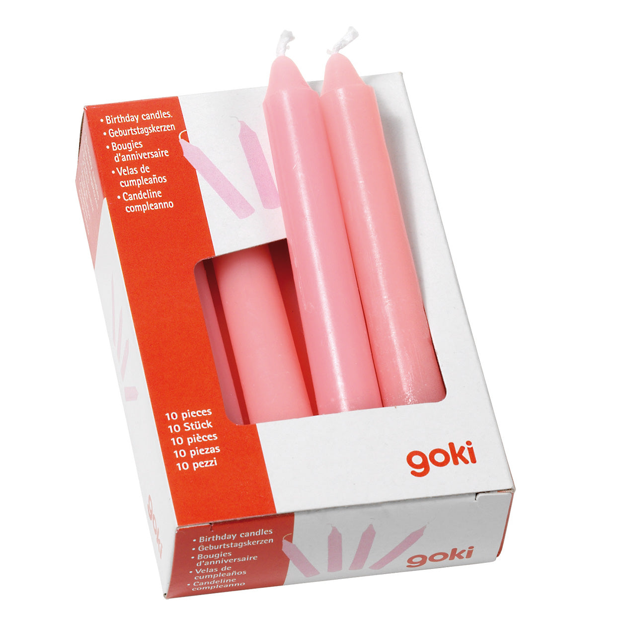 Goki Candles Pink, 10st.