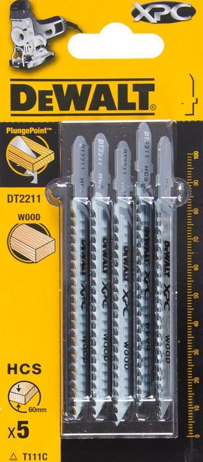 Dewalt dt2211 hcs Stichsägeblatt XPC – 3,1 mm Zahnabstand – Holz (5 Stück)