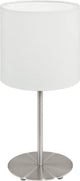 Eglo Pasteri Tischlampe – E14 – 1 Licht – ø14 cm – Stoff – Grau, Weiß